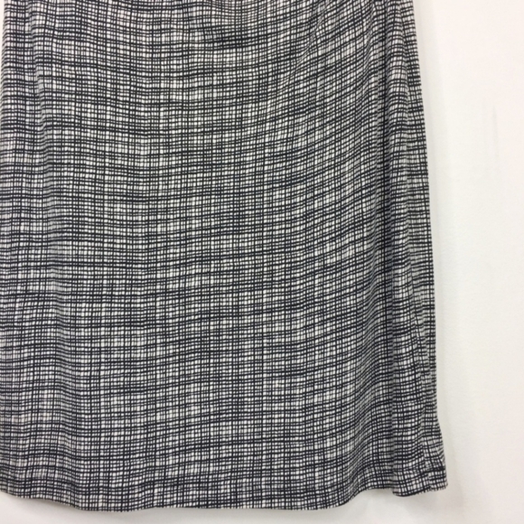 LOFT Black White Sheath Dress Cap Sleeves Gathered Side Waist Women's Small S - Picture 5 of 12